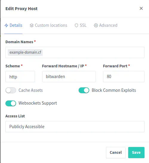 Setup Bitwarden to use SSL and dedicated domain